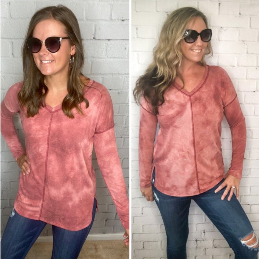 Ruby Long Sleeve Tie Dye Bleach Dye NWT